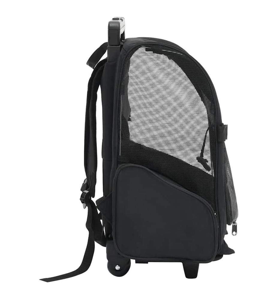 Chariot polyvalent pliable pour animaux de compagnie noir