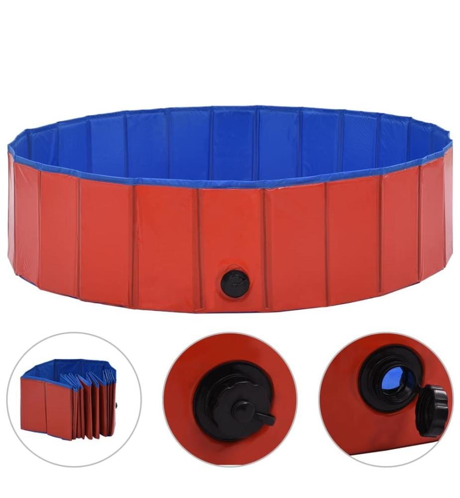 Hundepool Faltbar Rot 120 x 30 cm PVC