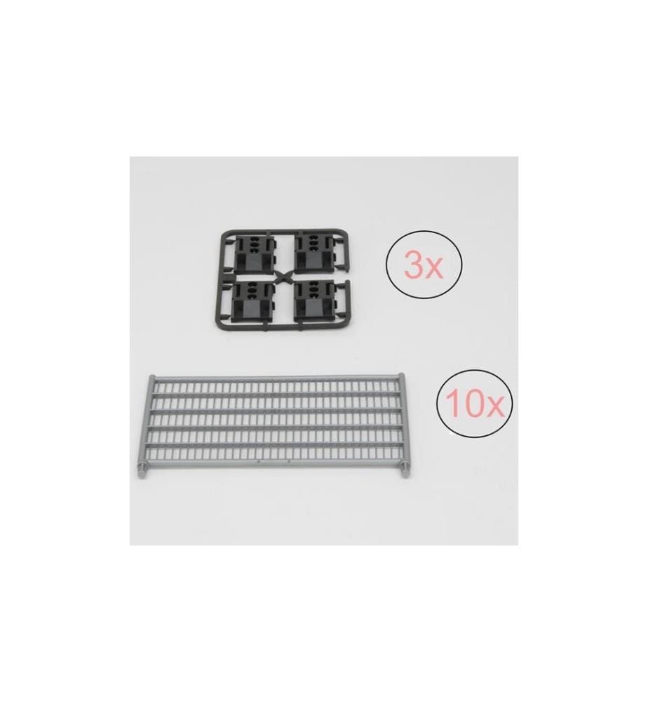 bruder 62604 - Accessoire de clôture de pâturage avec râteau à nourriture et étiquette nominative - 1:16 - Pour chevaux - Cour équestre - Clôture