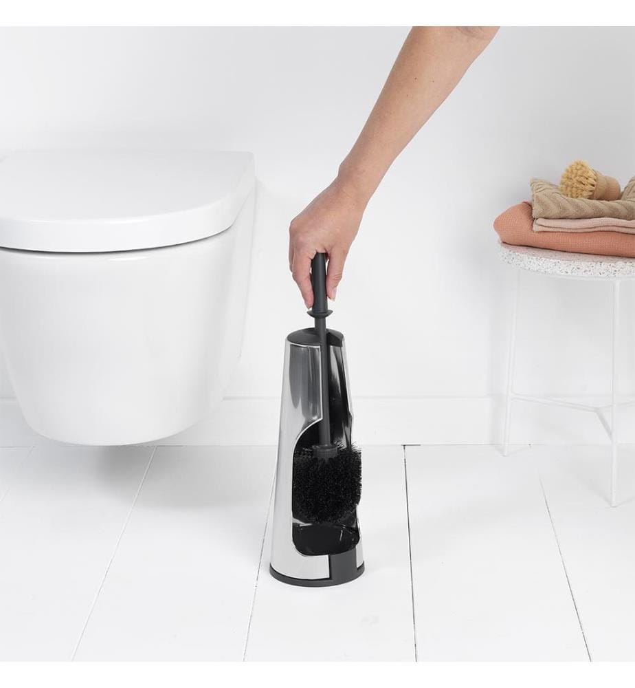 Brosse de Toilette et Support ReNew - Brilliant Steel