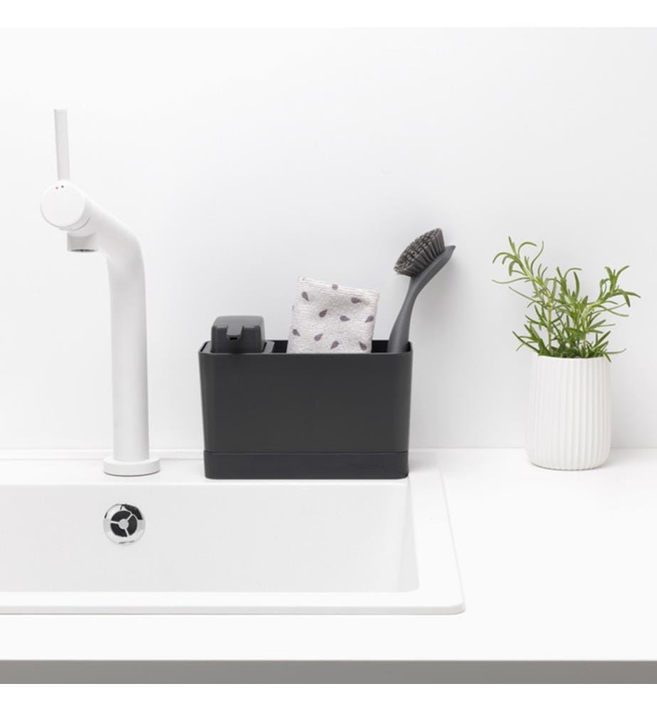 Spül-Organiser Set, Spül-Organiser+Seifenspender, Dunkelgrau