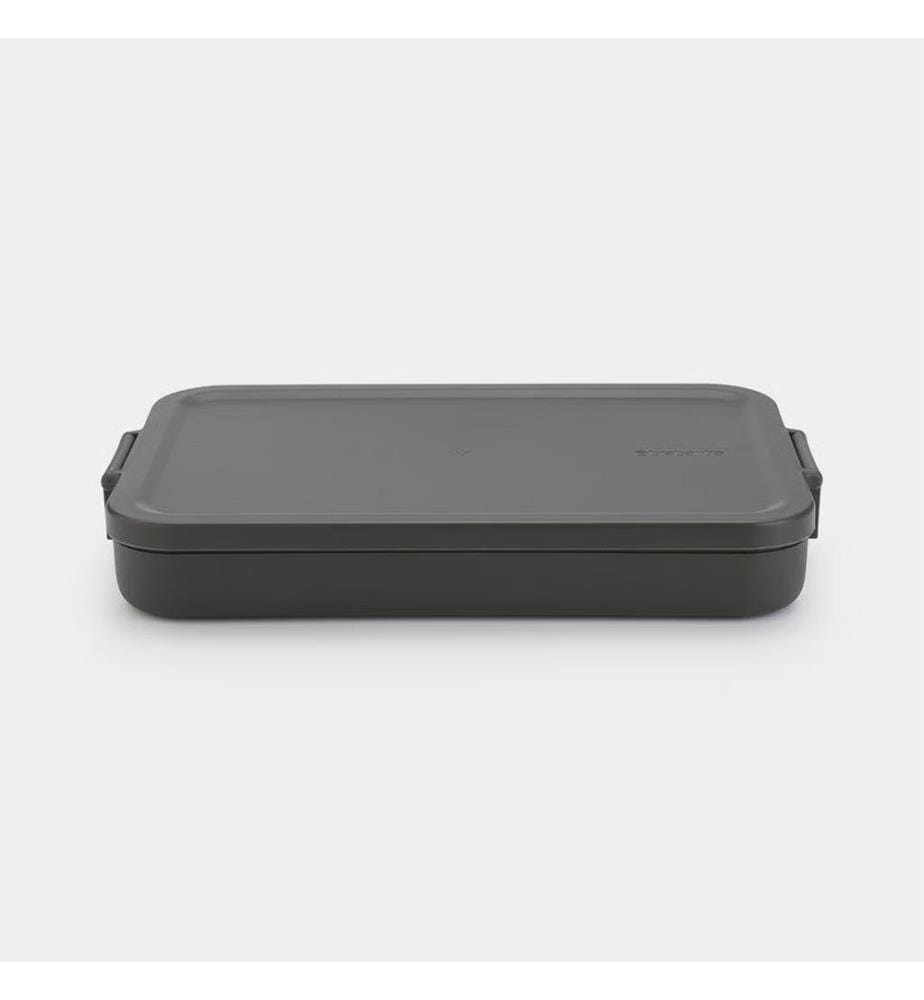 Make & Take-Lunchbox, flach, Kunststoff – Dunkelgrau