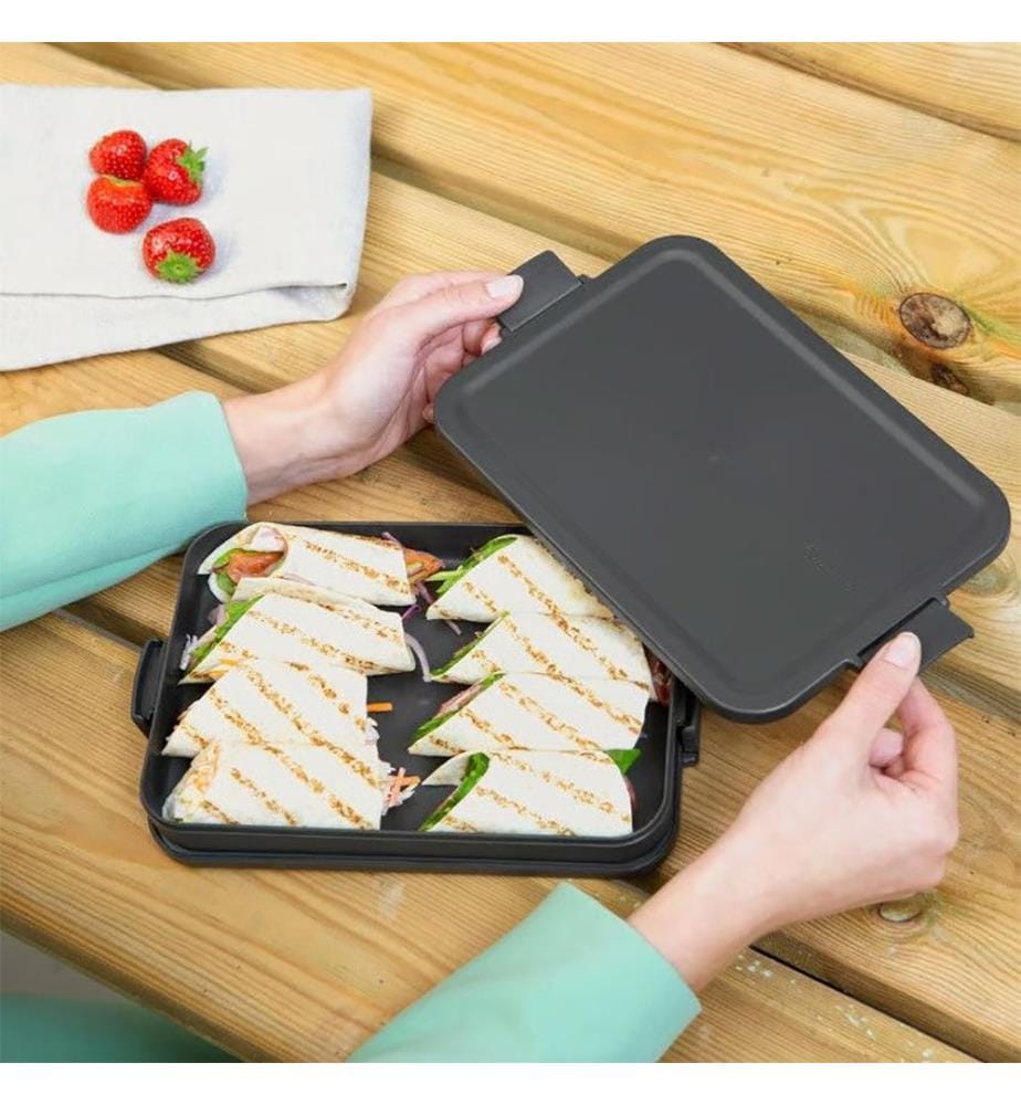 Make & Take-Lunchbox, flach, Kunststoff – Dunkelgrau