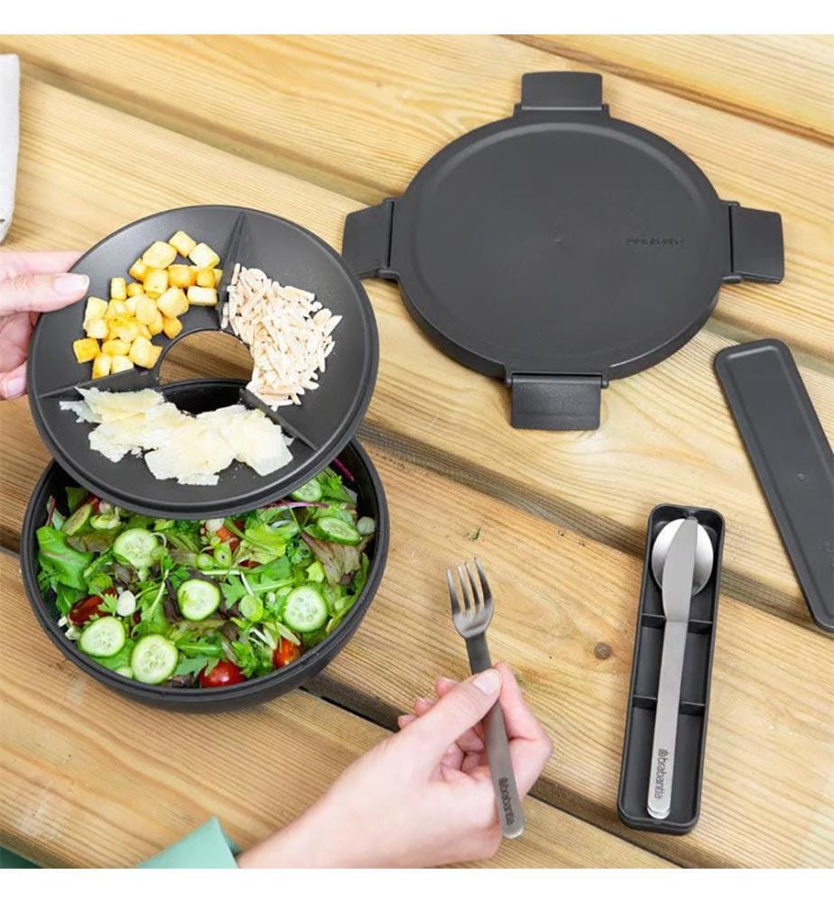 Make & Take-Salatschüssel, 1,3 l – Dunkelgrau