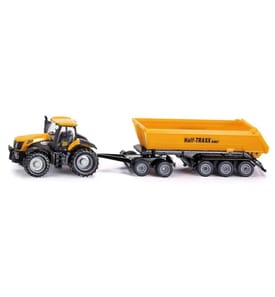 Jouet miniature Tracteur JCB avec dolly et benne basculante 1:87