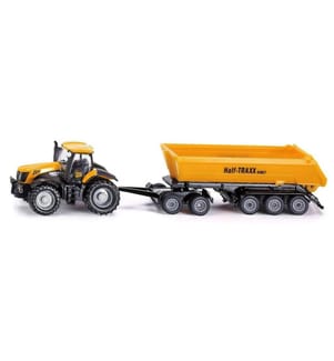 Trattore JCB in miniatura con carrello e cassone ribaltabile 1:87