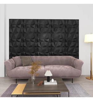 3D-Wandpaneele 48 Stk. 50x50 cm Diamant Schwarz 12 m²