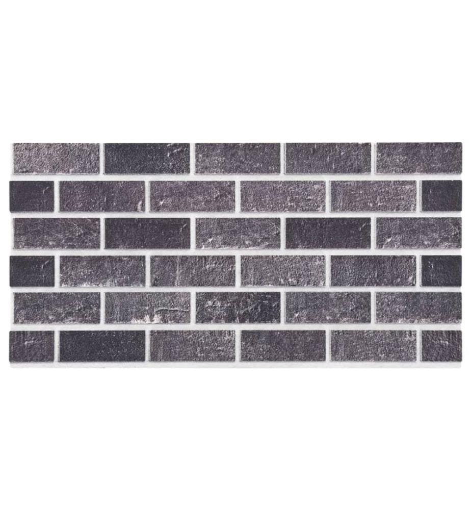 3D-Wandpaneele 10 Stk. Schwarz und Grau Backstein-Optik EPS