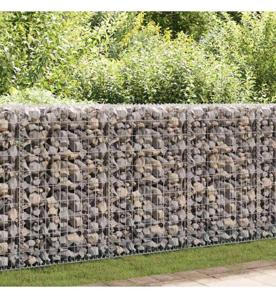Mur à gabion avec couvercles Acier galvanisé 600x30x100 cm