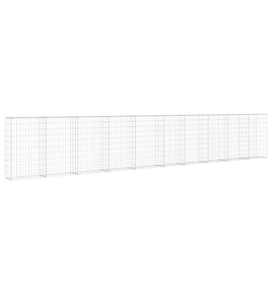 Mur à gabion avec couvercles Acier galvanisé 600x30x100 cm