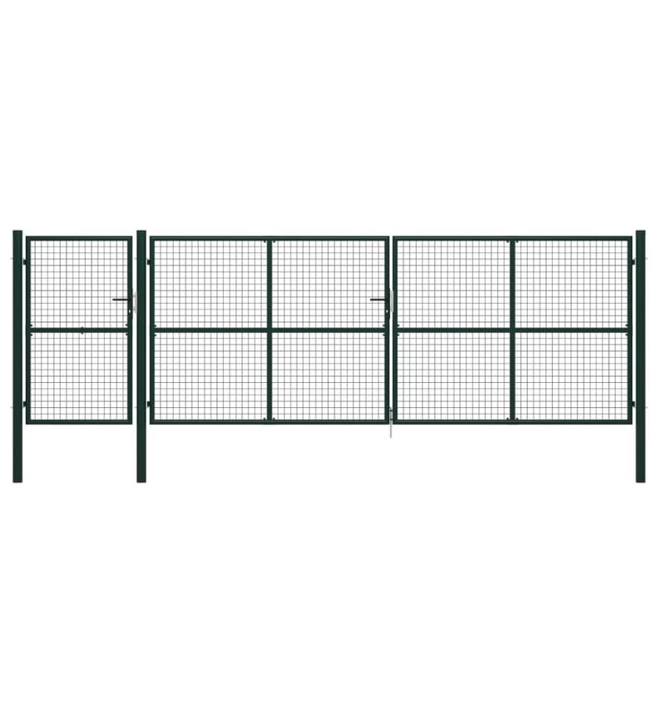 Gartentor Stahl 500×150 cm Grün