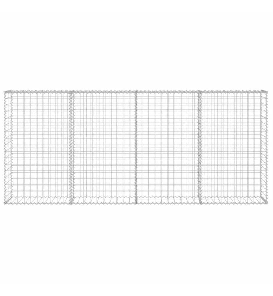 Mur à gabion avec couvercles Acier galvanisé 200 x 20 x 85 cm