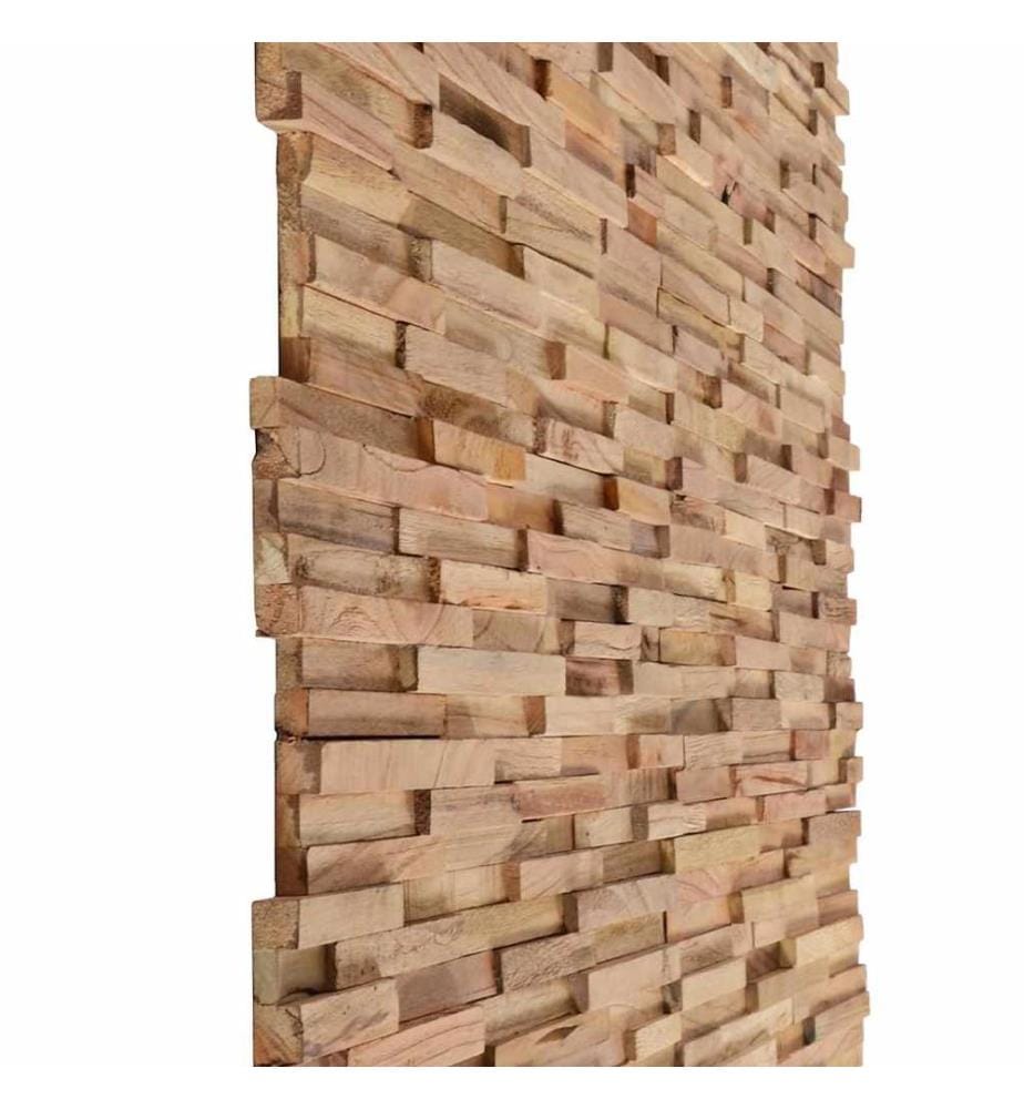Panneaux de revêtement mural 3D 10 pcs 1,08 m² Bois de teck