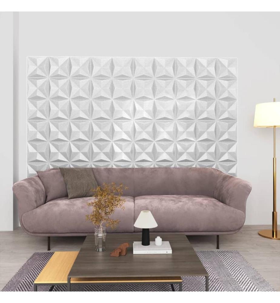 Panneaux muraux 3D 48 pcs 50x50 cm blanc origami 12 m²