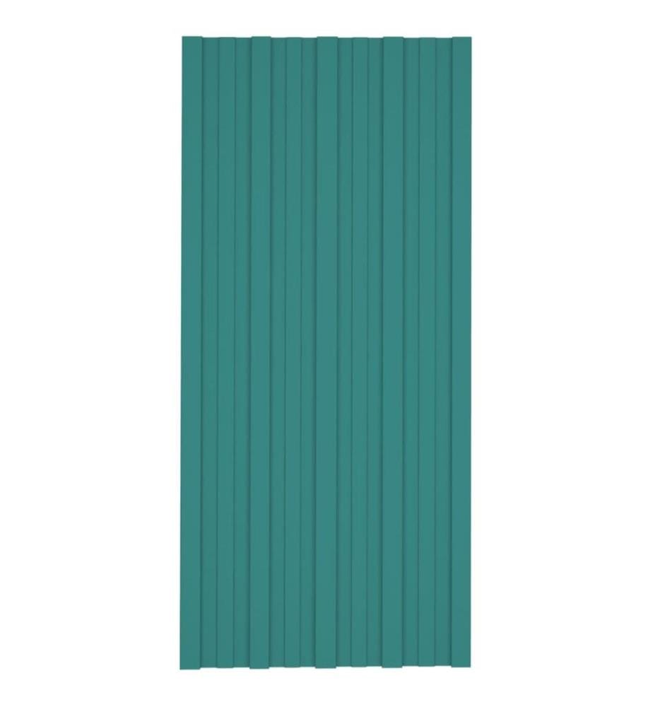 Dachpaneele 36 Stk. Verzinkter Stahl Grün 100x45 cm