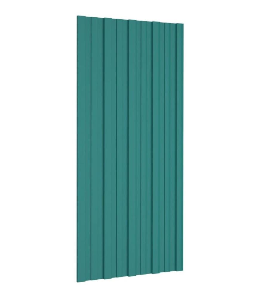 Dachpaneele 36 Stk. Verzinkter Stahl Grün 100x45 cm