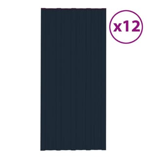 Dachpaneele 12 Stk. Verzinkter Stahl Anthrazit 100x45 cm