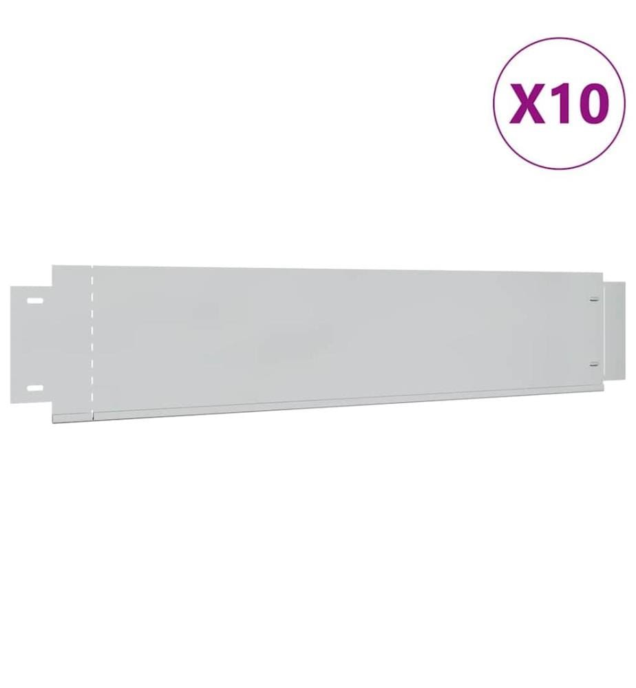 Clôture de pelouse 10 pcs Acier galvanisé 100x20 cm