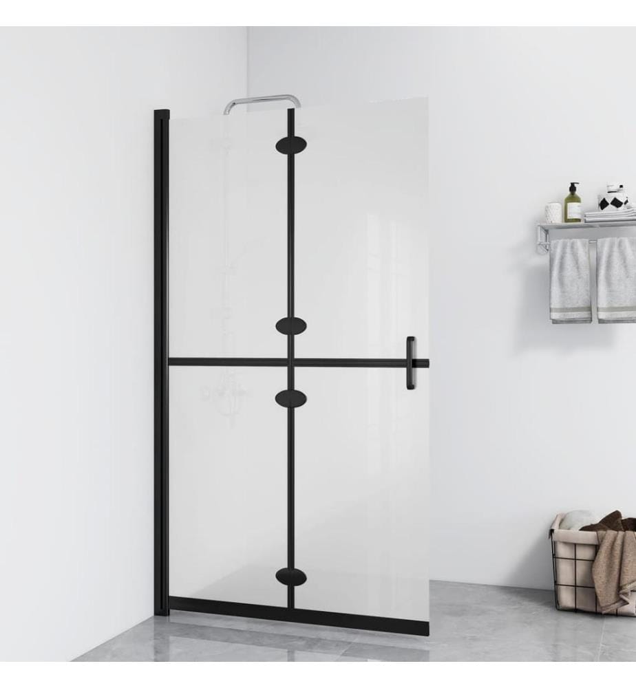 Faltbare begehbare Duschwand ESG-Glas mattiert 110x190 cm