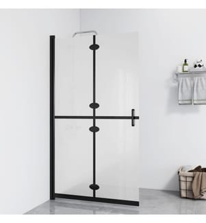 Faltbare begehbare Duschwand ESG-Glas mattiert 110x190 cm