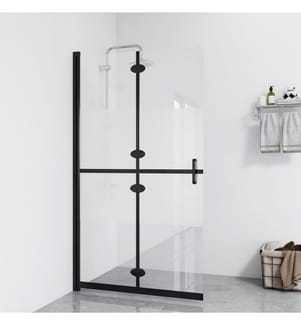 Faltbare begehbare Duschwand Halbmattiertes ESG-Glas 100x190 cm