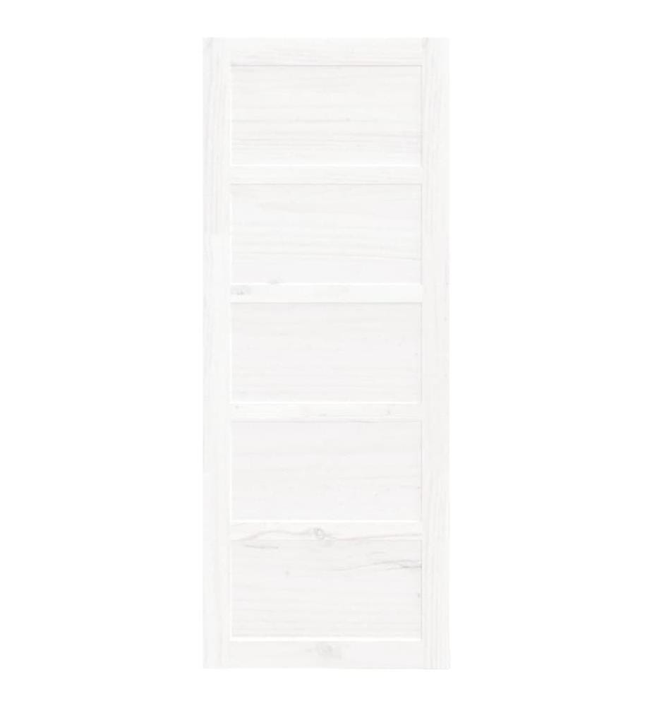 Porte de grange Blanc 80x1,8x204,5 cm Bois massif de pin