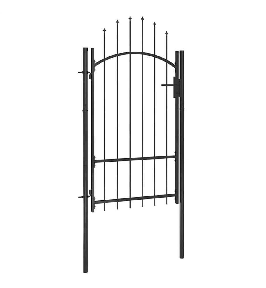 Gartentor Stahl 1x2,2 m Schwarz