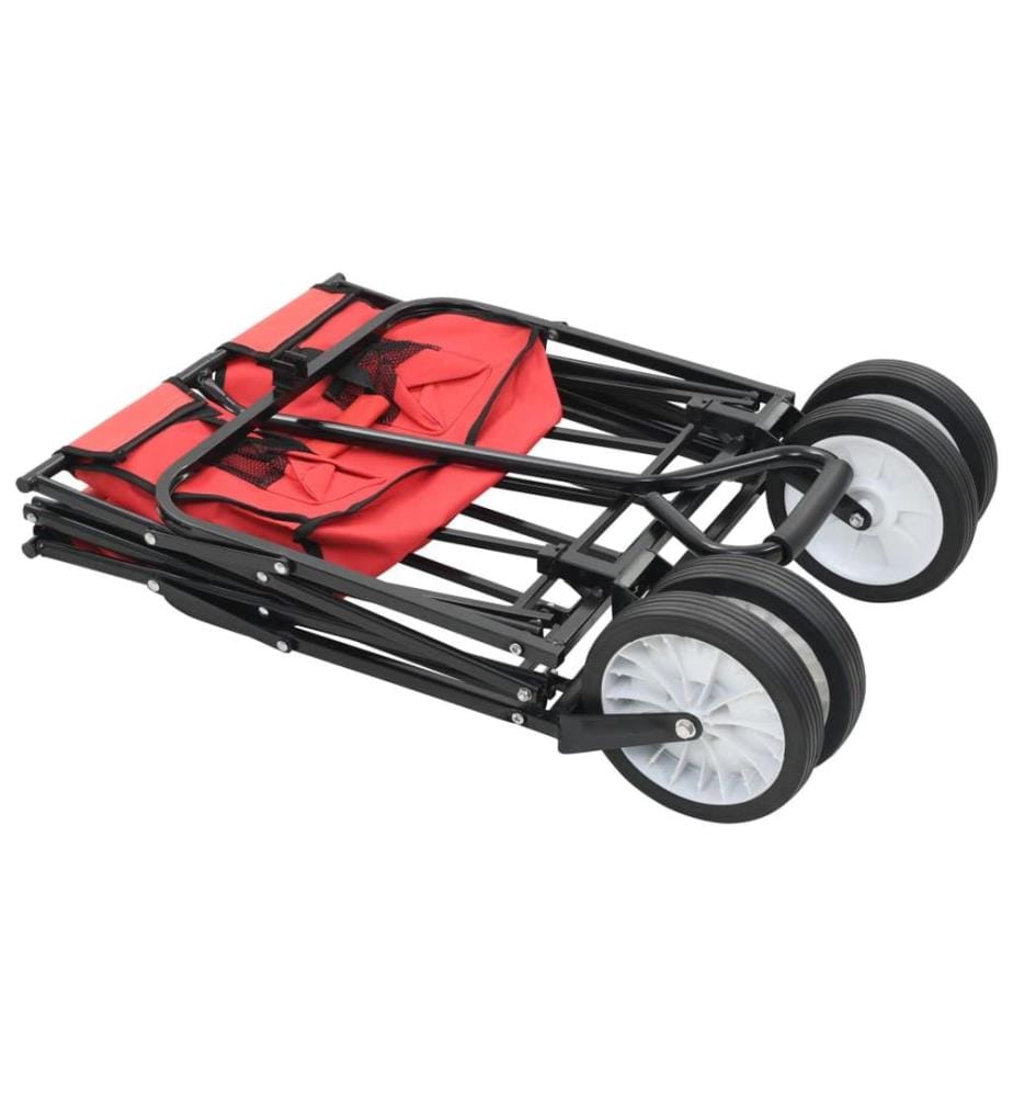 Klappbarer Handwagen Stahl Rot