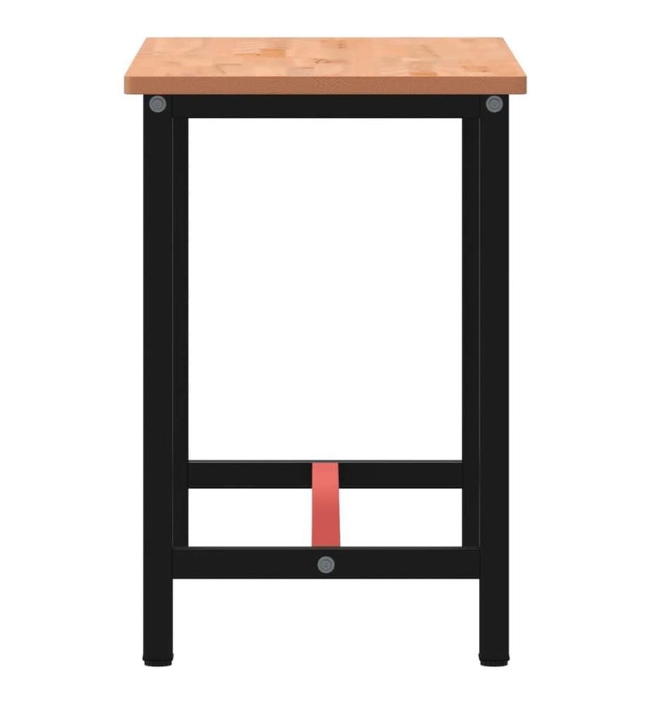 Établi 115x55x81,5 cm bois massif de hêtre et métal