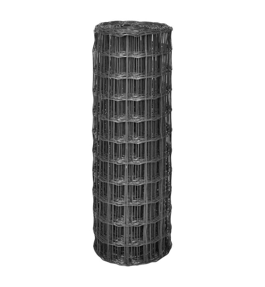 Clôture euro Acier 25 x 1 m Gris