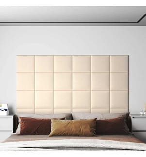 Wandpaneele 12 Stk. Creme 30x30 cm Samt 1,08 m²