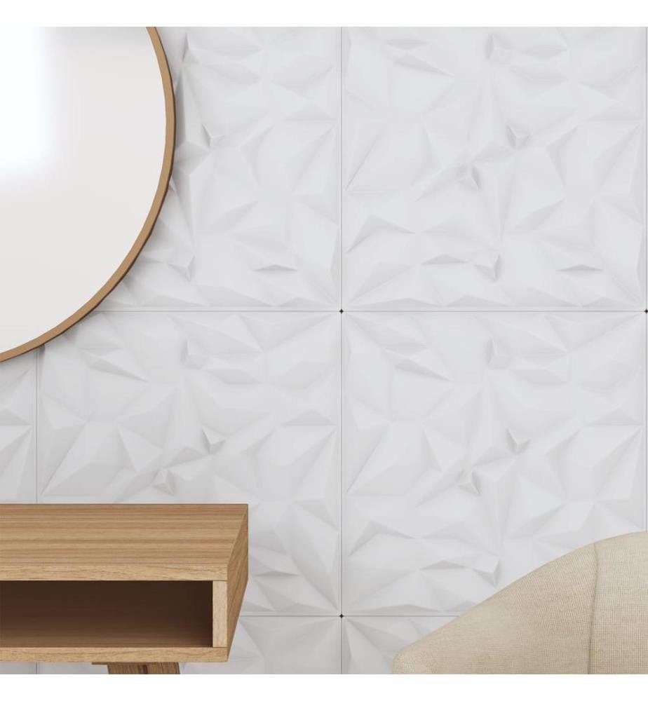 Panneaux muraux 24 pcs blanc 50x50 cm XPS 6 m² améthyste