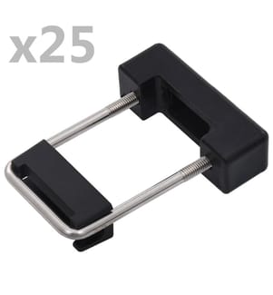 U-Bügel mit Kunststoff für Zaunpfosten 25 Sets 60 x 40 mm