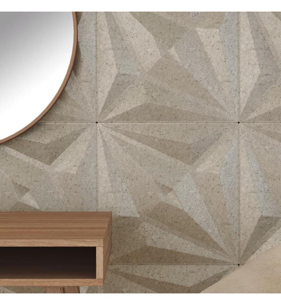 Panneaux muraux 48 pcs béton 50x50 cm XPS 12 m² étoile