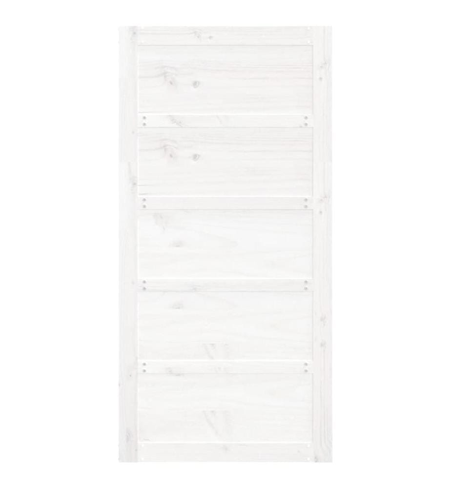Porte de grange Blanc 100x1,8x204,5 cm Bois massif de pin