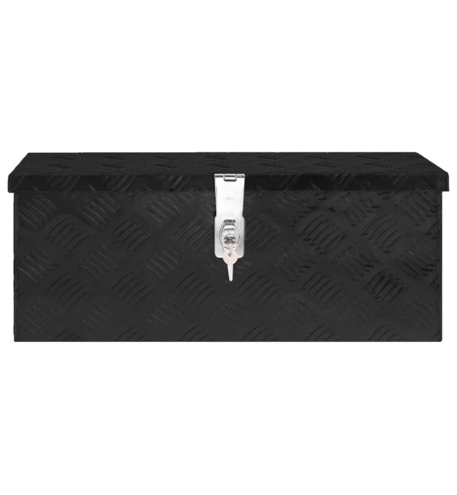 Boîte de rangement Noir 60x23,5x23 cm Aluminium