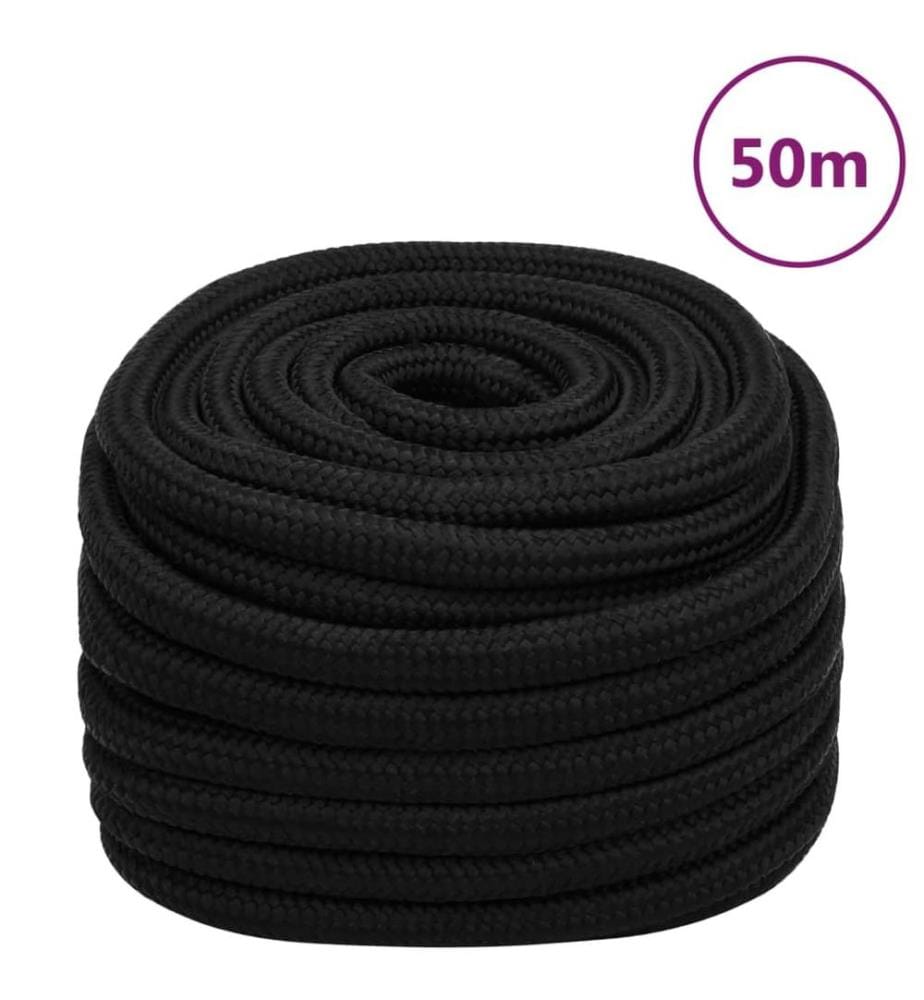 Arbeitsseil Schwarz 20 mm 50 m Polyester