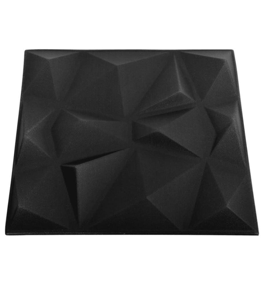 Panneaux muraux 3D 12 pcs 50x50 cm noir diamant 3 m²