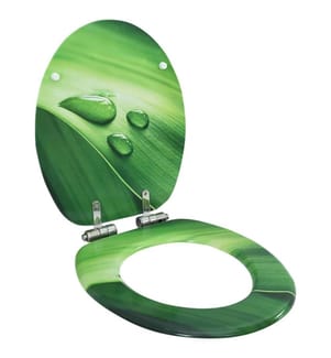 Siège WC Couvercle fermeture en douceur MDF Vert Gouttes d'eau