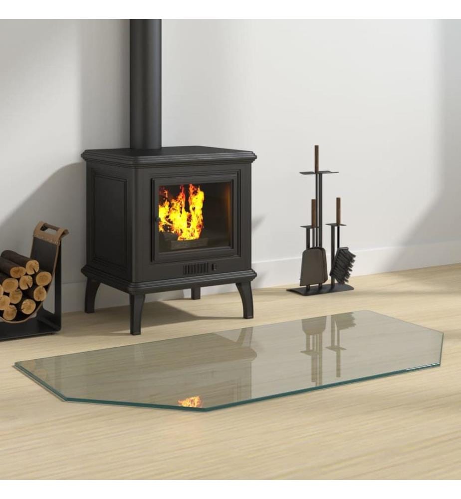 Kaminofen Glasplatte Sechseck 100x50 cm