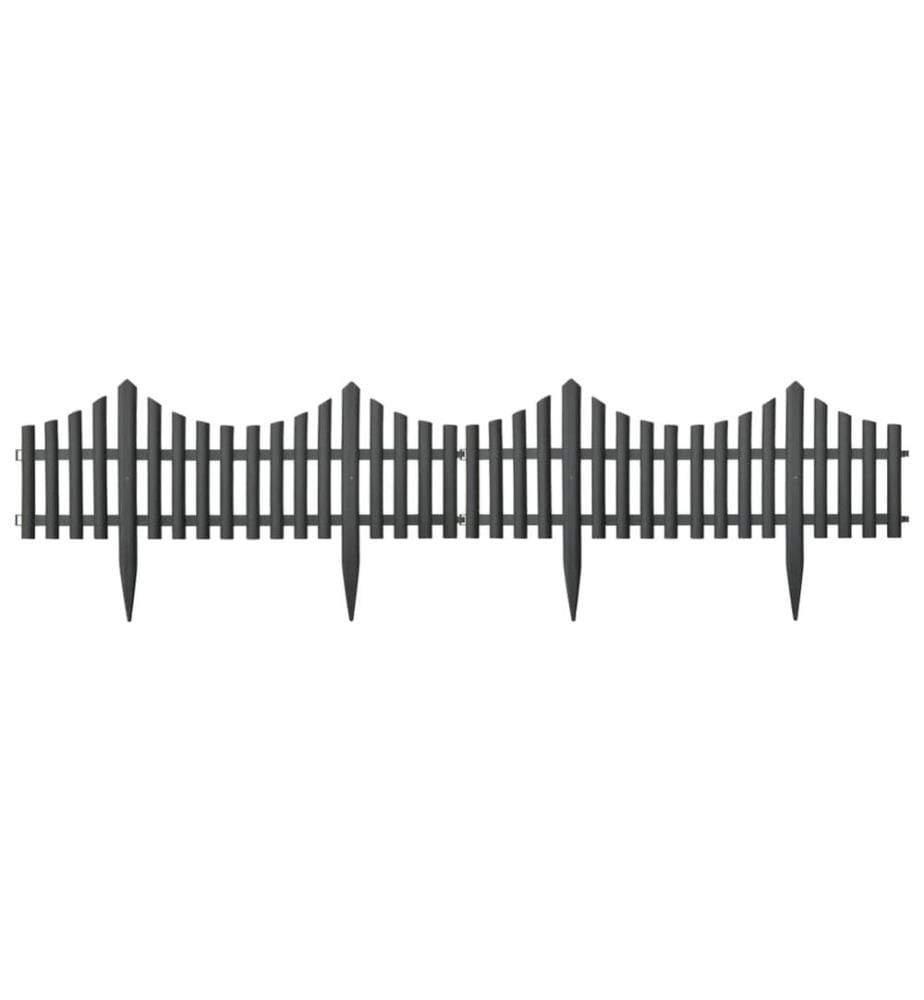 Bordures de pelouse 17 pcs Anthracite 10 m PP