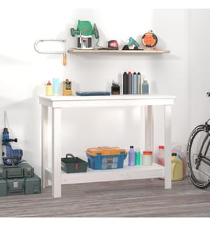 Werkbank Weiss 110x50x80 cm Massivholz Kiefer