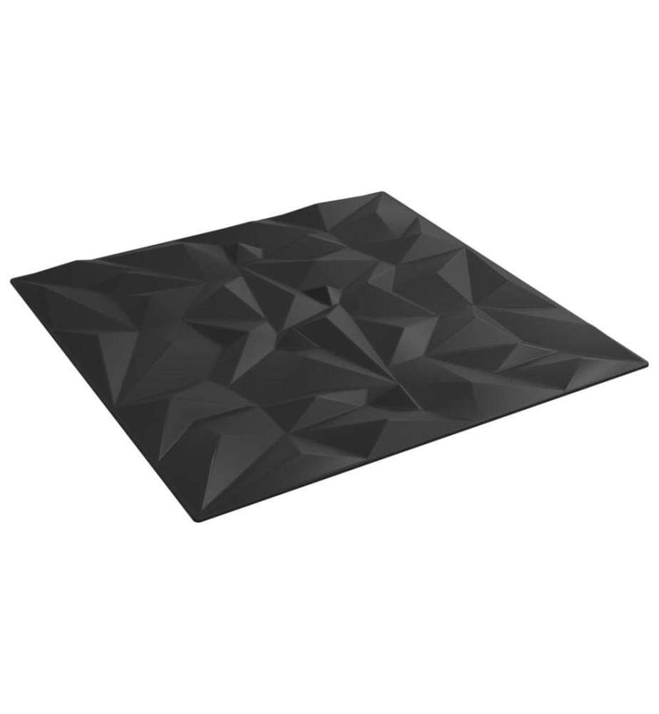 Panneaux muraux 24 pcs noir 50x50 cm XPS 6 m² améthyste