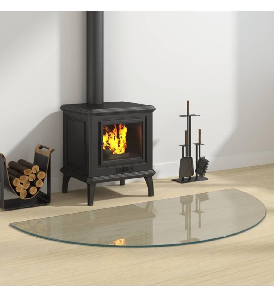 Funkenschutzplatte Glas Halbrund 1200x600 mm