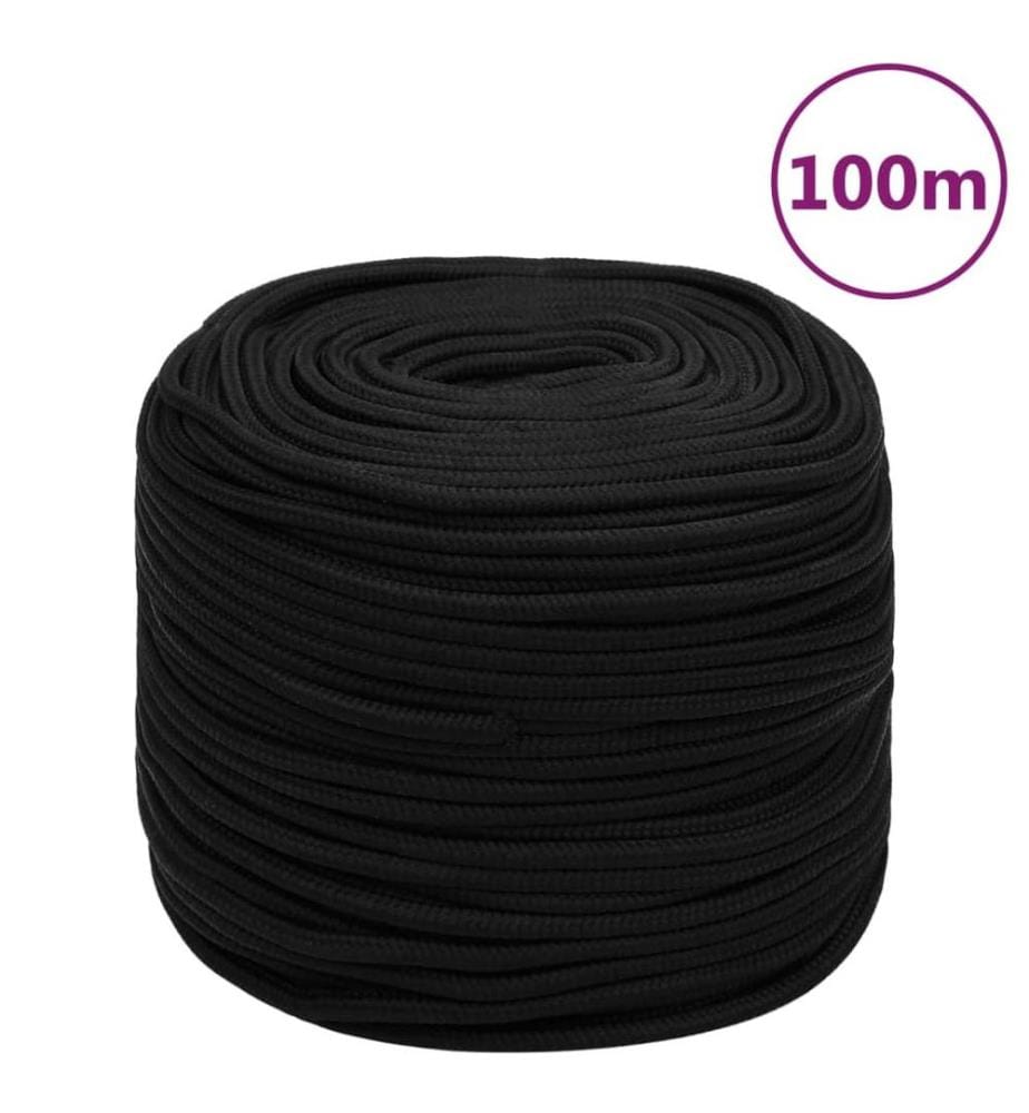 Arbeitsseil Schwarz 8 mm 100 m Polyester