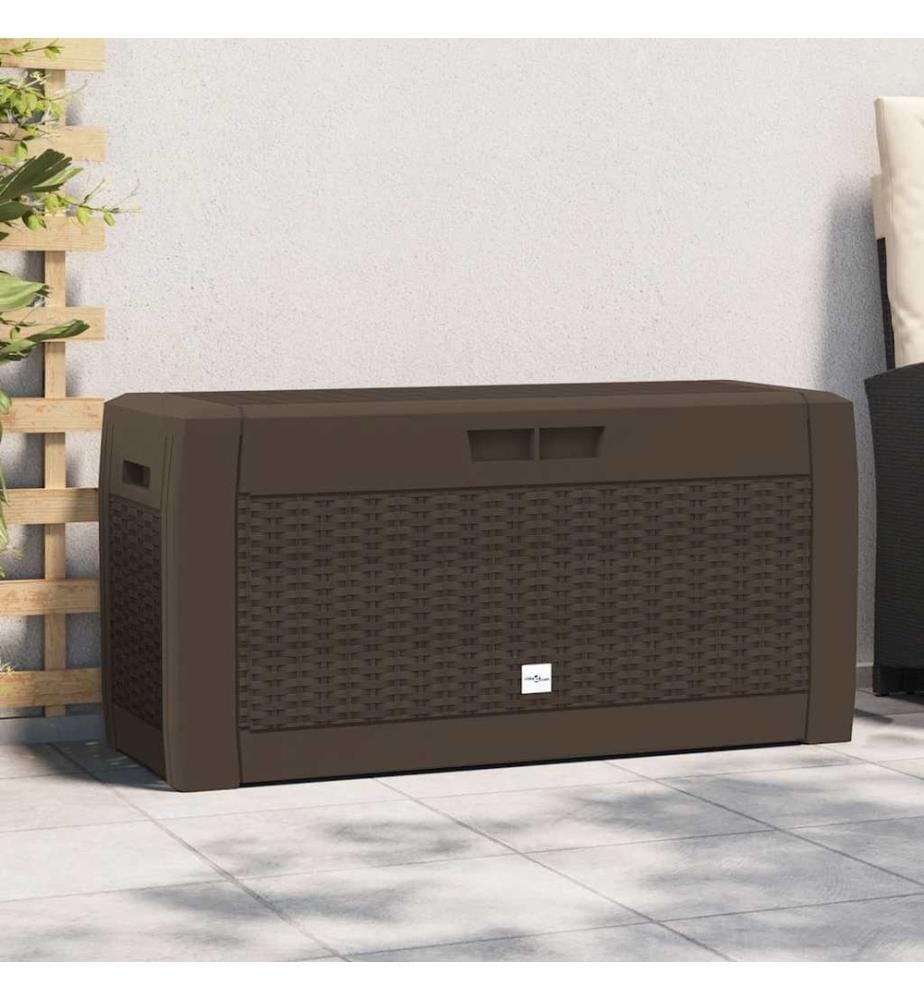 Gartentruhe Braun 119x48x60 cm Polypropylen