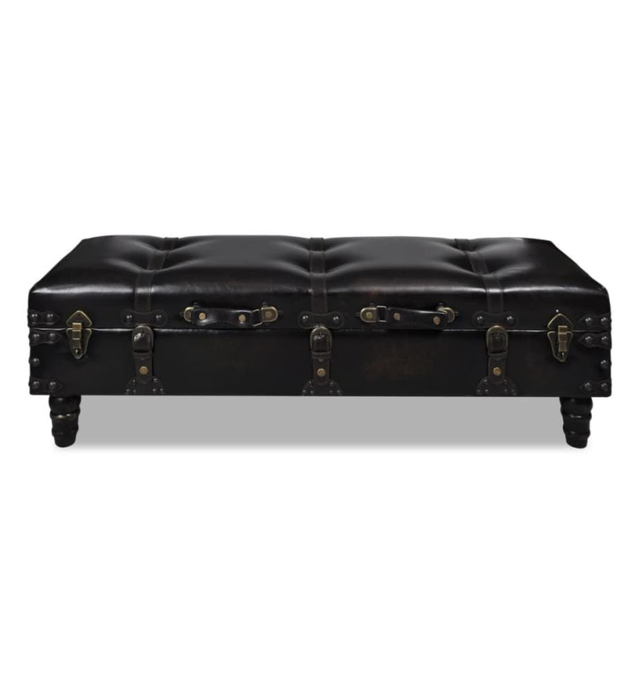 Banc long de rangement marron