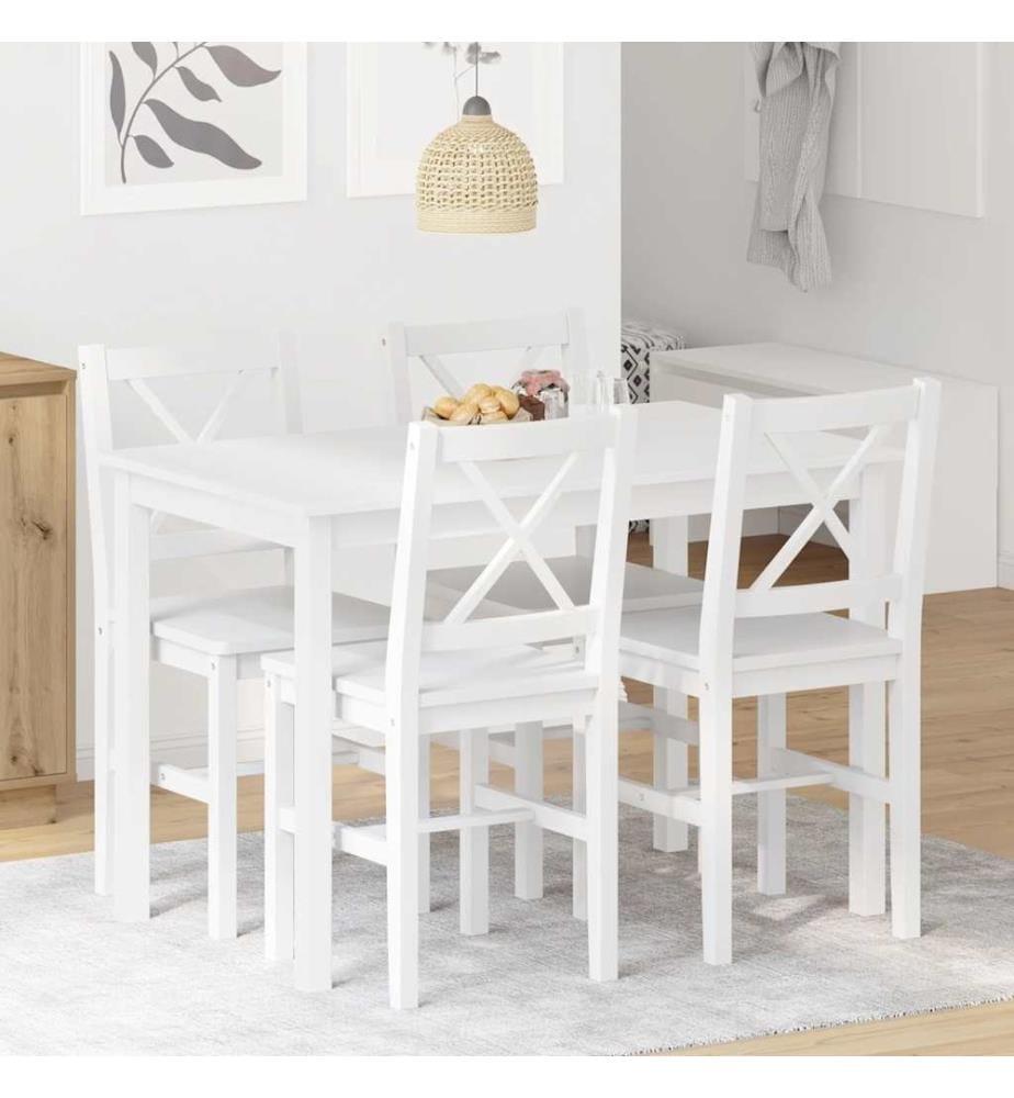 Ensemble de salle à manger 5 pcs Blanc
