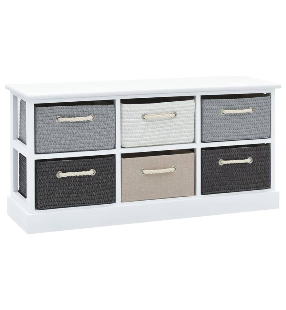 Banc de rangement 6 tiroirs Bois