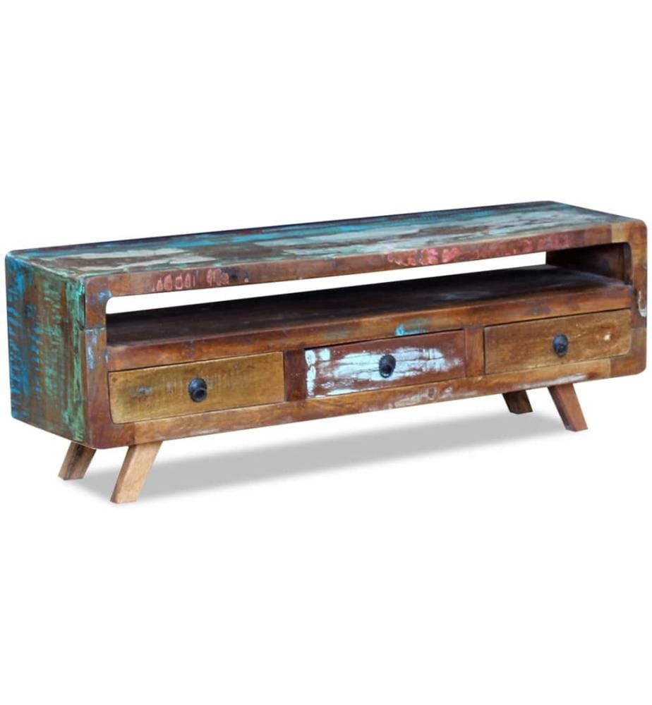 TV-Schrank mit 3 Schubladen Altholz Massiv